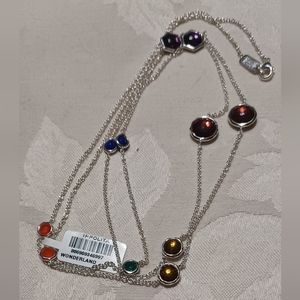 IPPOLITA Rock Candy Wonderland Multi Stone Necklace in Metallic Rainbow, SS NWT